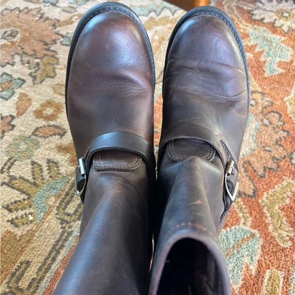 Frye Engineer 12R Women’s In Brown Leather Size 10 - Picture 5 of 8
